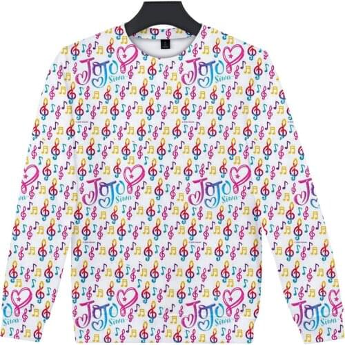 3D Full Print JOJO SIWA O-Neck Tops Round Collar Sweatshirt Fashion Popular Girls Harajuku Casual Not Hooded Teenager Clothing