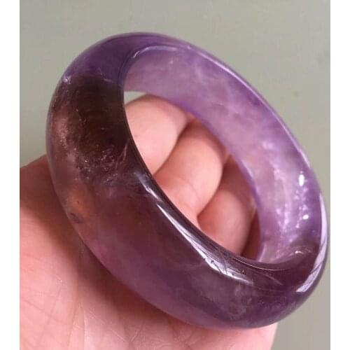 Natural Lavender Amethyst Crystal Woman Bangle AAAA Inner Diameter 58.5mm