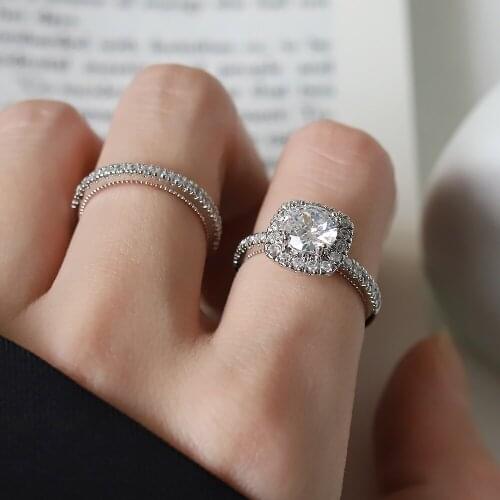 High Quality Cubic Zircon Rings 2021 Minimalist Thin Rings for Women Wedding Brilliant Versatile Female Finger CZ Ring Jewelry