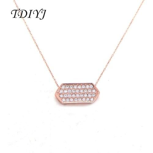 TDIYJ Newest Collection Women Choker Necklace 18inch with Clear Crystal Title Slide Charm Keeper Jewelry Making 1Pcs