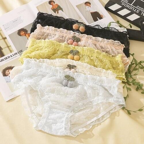 Womens Underwear Sexy Lace Panties Fashion Transparent Comfort Briefs Mid Waist Seamless Invisible Underpants Female Lingerie