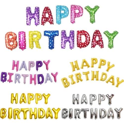 13PCS Rose Gold Silver Pink Black Happy Birthday Balloons Party Favors Happy Birthday Balloons Set Happy Birthday Letters Banner