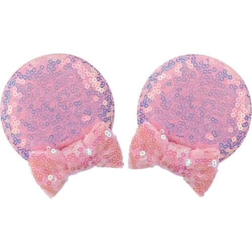 2pcs/lot Mouse Ears Clips Kids Sequin Bow Hair Clips For Girls Summer Barrette Hairpins Chridren Festival Party Hair Accessories