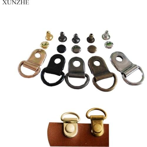 20Pcs 5 colors 9*14mm D Ring Buckle Rhinestheses Boot Eyes Footwear Footwear Repair Leather Handy Keychain Bag Accessories