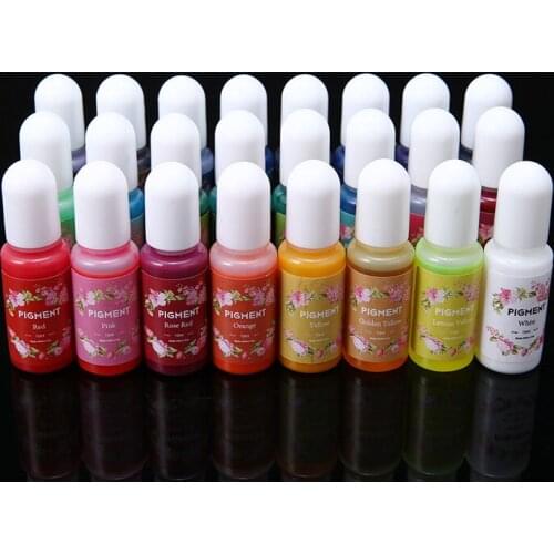 24 Colors Epoxy UV Resin Coloring Dye Liquid 10ml Colorant Pigment Fading Resistance DIY Craft Crystal Make Jewelry Pigment