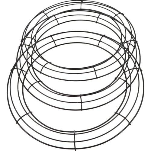 3pcs Round Unfinished Durable Hanging Loop Decor Wreath Frame Flower Frame Wreath Hoop for DIY Home Garden