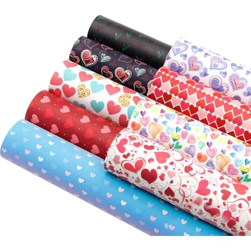 David accessories 20x33cm Glitter Heart Valentine Day Faux Synthetic Leather,DIY Decorative Garment Knotbow Bag Shoes,1Yc5079