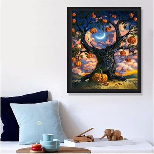 Old Street Home 5D DIY Diamond Painting Cartoon Halloween Full Square Round Diamond Embroidery Cross Stitch Mosaic Castle Decor