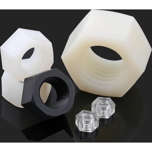 DIN934 White and black Nylon Plastic Hex Nut Nuts Transparent Nuts Polycarbonate PC nut