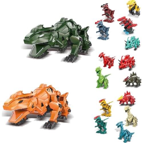 Locking Blocks Jurassic Dinosaurs Tyrannosaurus Rex Wyvern Velociraptor Stegosaurus Building Blocks Toys For Children Dinosaur