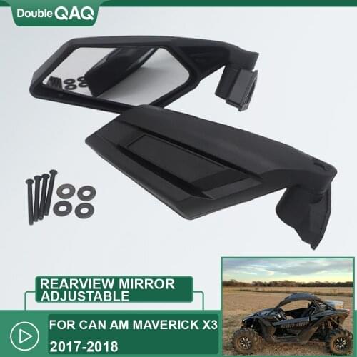 Motorcycle Bar End Rearvie Motorbike Rearview Side Mirrors For Can-Am UTV Off-road Maverick X3 MAX SSP Racing