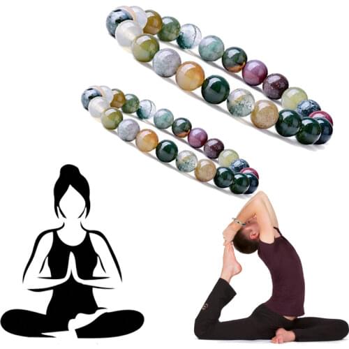 New Natural Natural Stone Beads Bracelet Tourmaline Round Beads Bracelet 6 8 10 MM Round Colorful Jewelry Elastic Yoga Bracelet