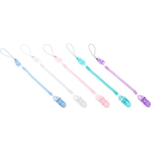 Baby Infant Toddler Dummy Pacifier Spring Soother Nipple Clip Chain Holder Strap