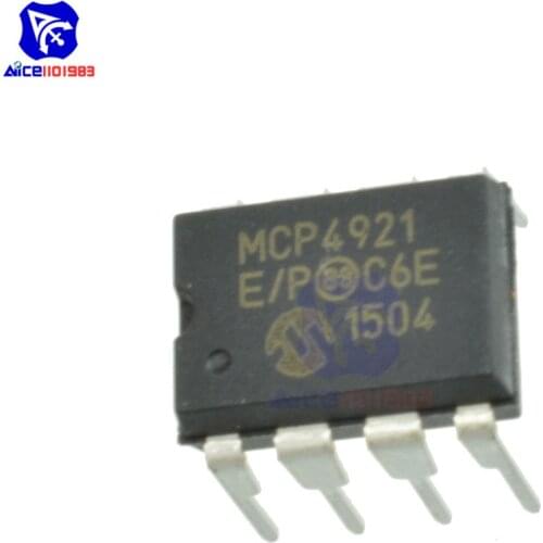 Diymore IC Chips MCP4921-E/P MCP4921 1 Channel 12-Bit Voltage Output Digital to Analog Converter DIP-8