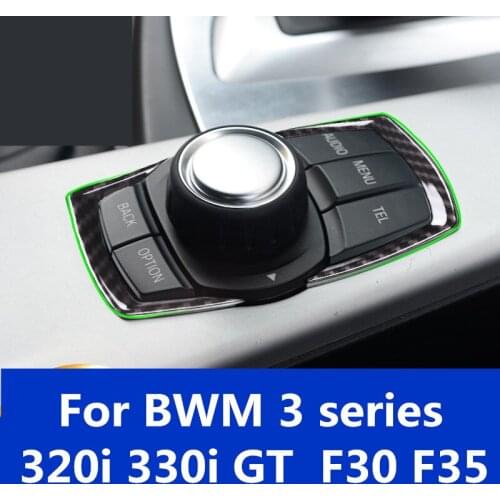 For BWM 3 series 320i 330i GT F30 F35 carbon fiber Car multimedia decorative button decoration interior decoration frame