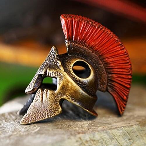 EDC Red Spartan DIY Knife Beads Handmade Umbrella Cord Keychain Bracelet Ring Pendant