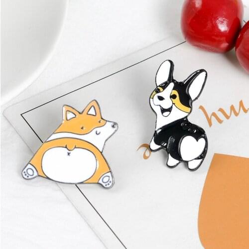 Corgi Heart Butt Pins butt brooches Corgi lover enamel pins Lapel pins for corgi nerds Gift for dog mom Friends Gifts