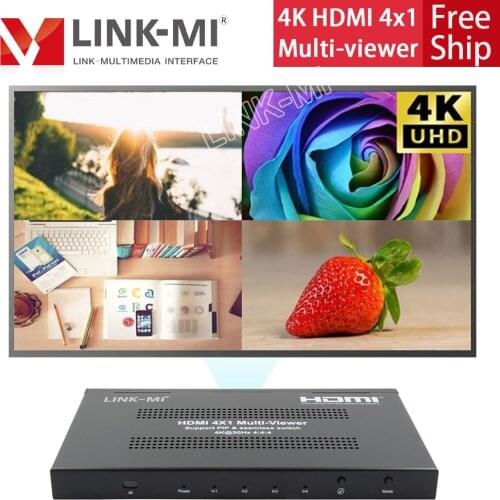 LINK-MI 4K 4x1 Multi-Viewer Seamless HDMI Switcher support up to 13 multi-view modes 4 in 1 out Switch