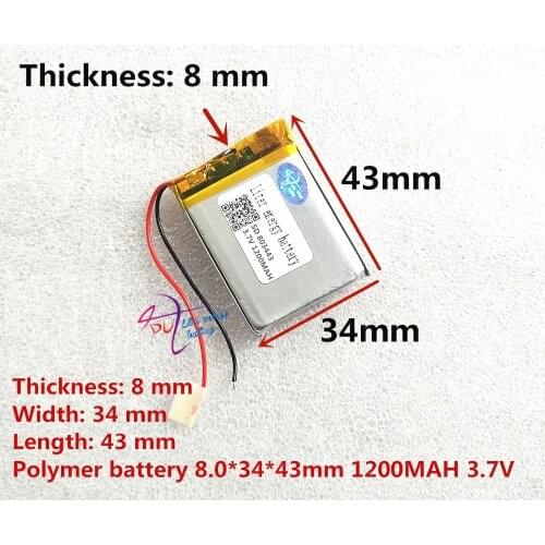 Liter energy battery MP3 battery 3.7V polymer lithium battery 803443 1200MAH GPS navigation mobile power battery game machine