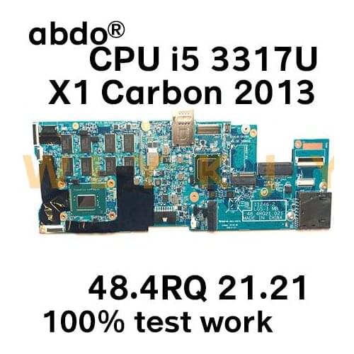 MB 48.4RQ 21.21 for Lenovo Thinkpad X1 Carbon 2013 notebook motherboard CPU i5 3317U RAM 4GB 100% test work FRU 00HT111