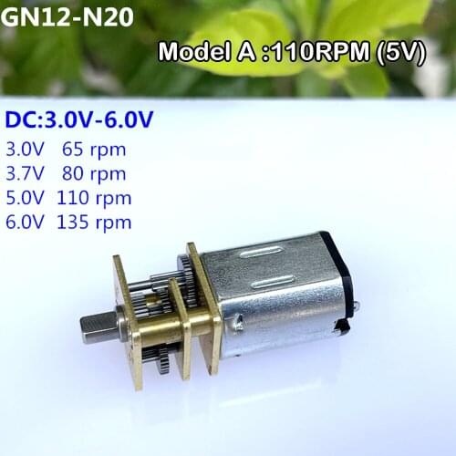 Mini N20 Full Metal Gearbox Gear Motor DC 3V-6V 3.7V 33RPM Micro Gear Motor 3.6mm Shaft Length DIY Robot Toys Car Boat Models