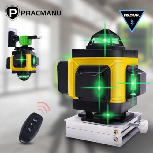 Multifunctional 4D 16 Lines Green Laser Level 360 Horizontal And Vertical Cross Lines Auto Self-Leveling APP Remote Control
