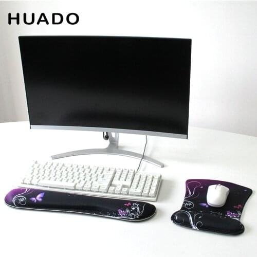 Soft Mouse Pad with Wrist Rest and Keyboard Pad Anti Slip Bottom Practical Cushion for Office/Gamer/Computer