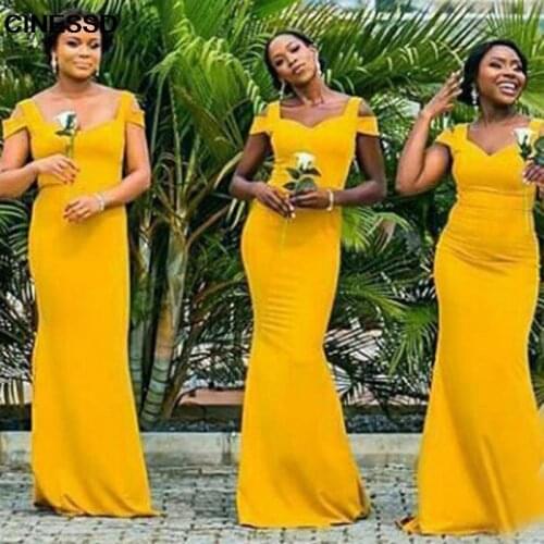 African Nigeria 2021 Bridesmaid Dresses Mermaid Off Shoulder Long Wedding Guest Dress Customize Prom Party Formal Gown vestidos