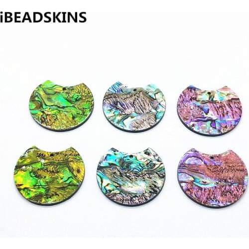 New arrival! 30x37mm 30pcs Acrylic with Shell Round charm for Jewelry Findings/Earrings DIY parts,Jewelry Findings & Components