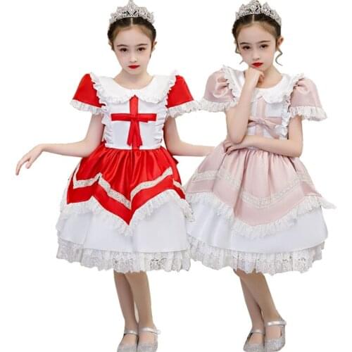 New style 1-10 year baby girl Lolita dress Japan series lovely childrens clothing dress bow court princess dress kids clothes