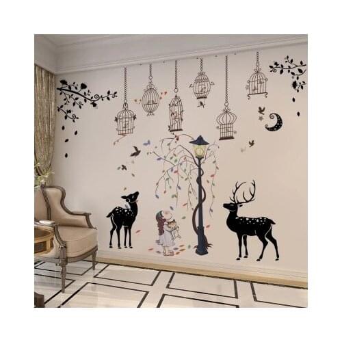 DIY Cartoon Animal Vintage Home Decor Refrigerator Vinly Wall Sticker for Kids Rooms Decal Bedroom Wall Decor Poster Mural