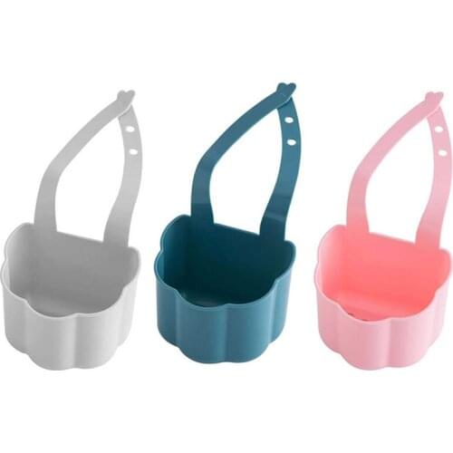 1PC Kitchen Hanging Storage Basket Faucet Mounted Sponge Sink Rack Kitchen Soap Debris Organizer Drain Basket Plastic