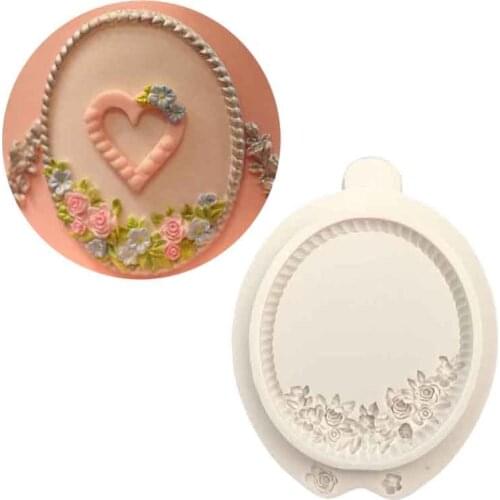 Frame Fondant Molds Wedding Cake Decorating Tools Flower Cake Border Silicone Mold Candy Chocolate Clay Moulds