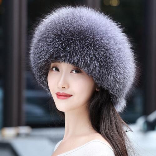 Hot Russian winter imitation fox fur hat warm soft fluffy faux fox fur bomber hat luxury womens quality handmade 。fox hat