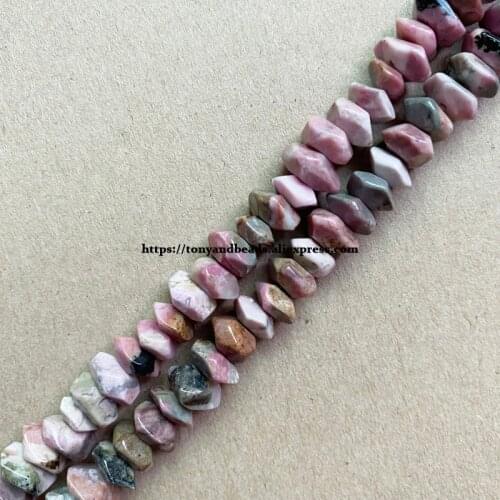 2lots more 10% off ! Semi-precious Stone Irregular Faceted Rondelle Xinjiang Rhodonite 7" Loose Beads 6x11mm