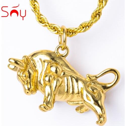 Sunny Jewelry Fashion Necklace/Collar Cattle Pendant Copper animal Hiphop Rock Style For Women Man High Quality Classic Gift