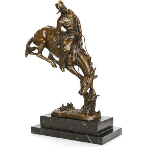 The Outlaw Statue by Frederic Remington Bronze Replica Famous Cowboy Sculpture Art Home Decor Classic Collection