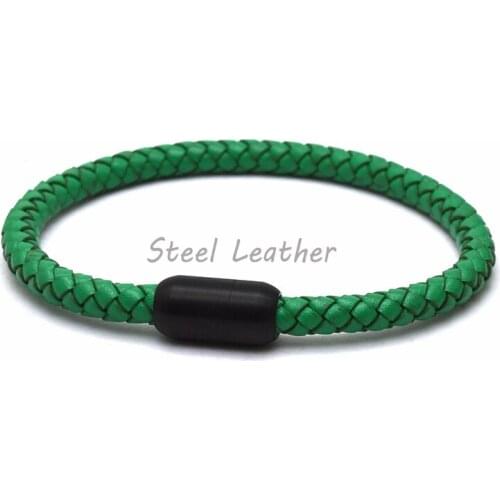 Leather Bracelets Steel Leather China