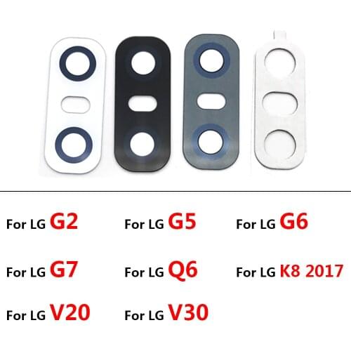 2Pcs/Lot, Rear Back Camera Glass Lens For LG V20 V30 G2 G5 G6 G7 Q6 K8 2017 Back Camera Glass With Glue Adhesive Sticker