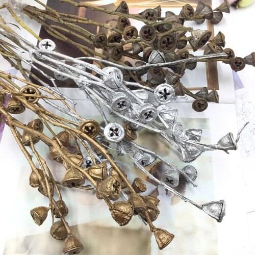 Eternal Flower DIY Dried Flower Cross Eucalyptus Pistachio Gold and Silver Eucalyptus Glass Cover Matching Fruit