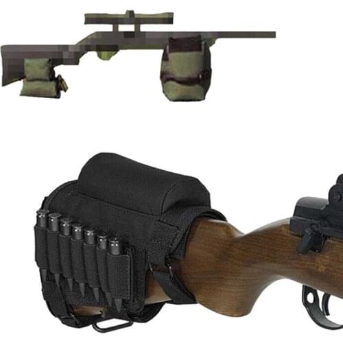 Military Gear Tactical Front & Rear Unfilled Support Sandbag + Cheek Rest Bag Shooting Hunting Airsoft Rifle Gun Accessories