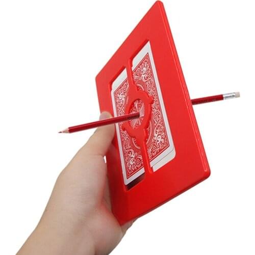 Magic Penetration Frame Pencil Through Card&Frame Magic Tricks Magician Close Up Gimmick Props Mentalism Comedy Magie Kids Toys