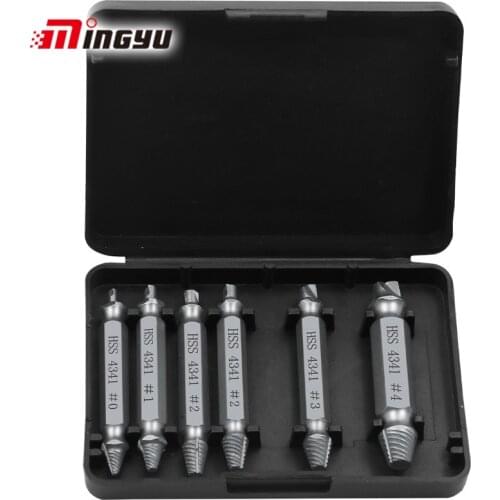 6Pcs/set Broken Head Screw Extractor High Speed Steel Screw Extractor Demolition Tools Slide Tooth Damaged Screw Removal Tool
