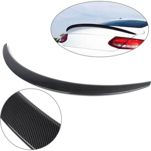 W205 Car Rear Trunk Lip Spoiler Tail Wing Trim For Mercedes Benz C-Class C205 C180 C200 C220 C300 2016-2020 Carbon Fiber Styling