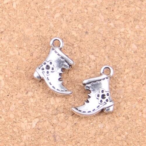10pcs Jewelry Charms old fashioned antique boots shoes 15x14mm Antique pendant,Tibetan Silver,DIY bracelet necklace