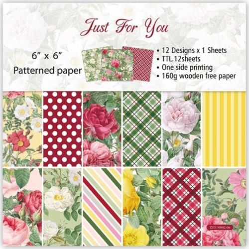 12pc juste pour vous patterned paper Scrapbooking paper pack handmade craft paper craft Background pad