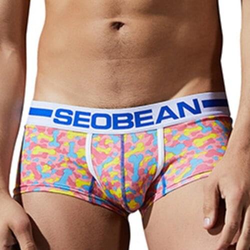 2pcs/lot Bones Pattern Male Underwear Boxer Trunks Cotton Sexy U Bulge Design Gay Men Underpants Low Waist Cuecas Boxers Quality