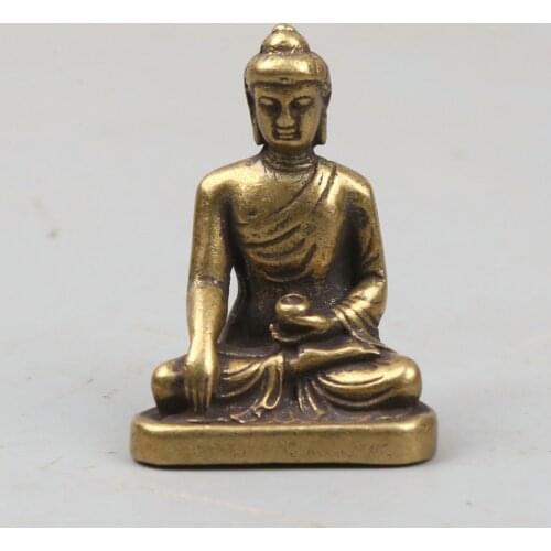 38MM/1.5" Collect Curio Rare China Small Bronze Exquisite Buddhism Shakyamuni Menla Medicine Buddha Pendant Statue Statuary 36g