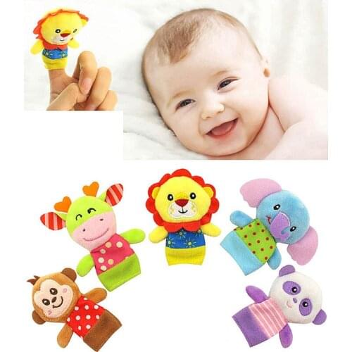 5pcs Baby Soft Finger Puppets Toy Infant Kids Cute Cartoon Animal Appease Finger Puppets Stuffed Plush Toys Mobile Phone Straps