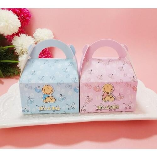 AVEBIEN 50pcs Baby Shower Birthday Party Decorations Kids Candy box Event Party Supplies Chocolate Babys Paper Gift Box packagi